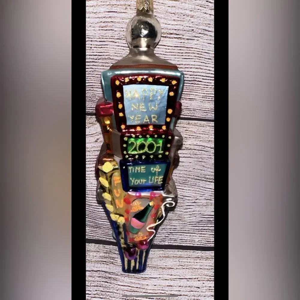 Christopher Radko Countdown 2001 Glass‎ New Years Ornament Dated